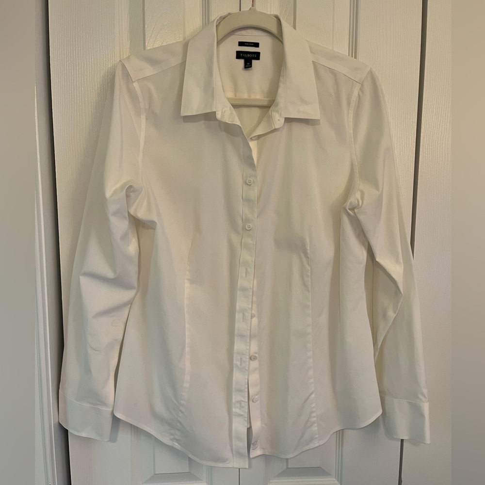 Talbots Classic White Button Up - image 1